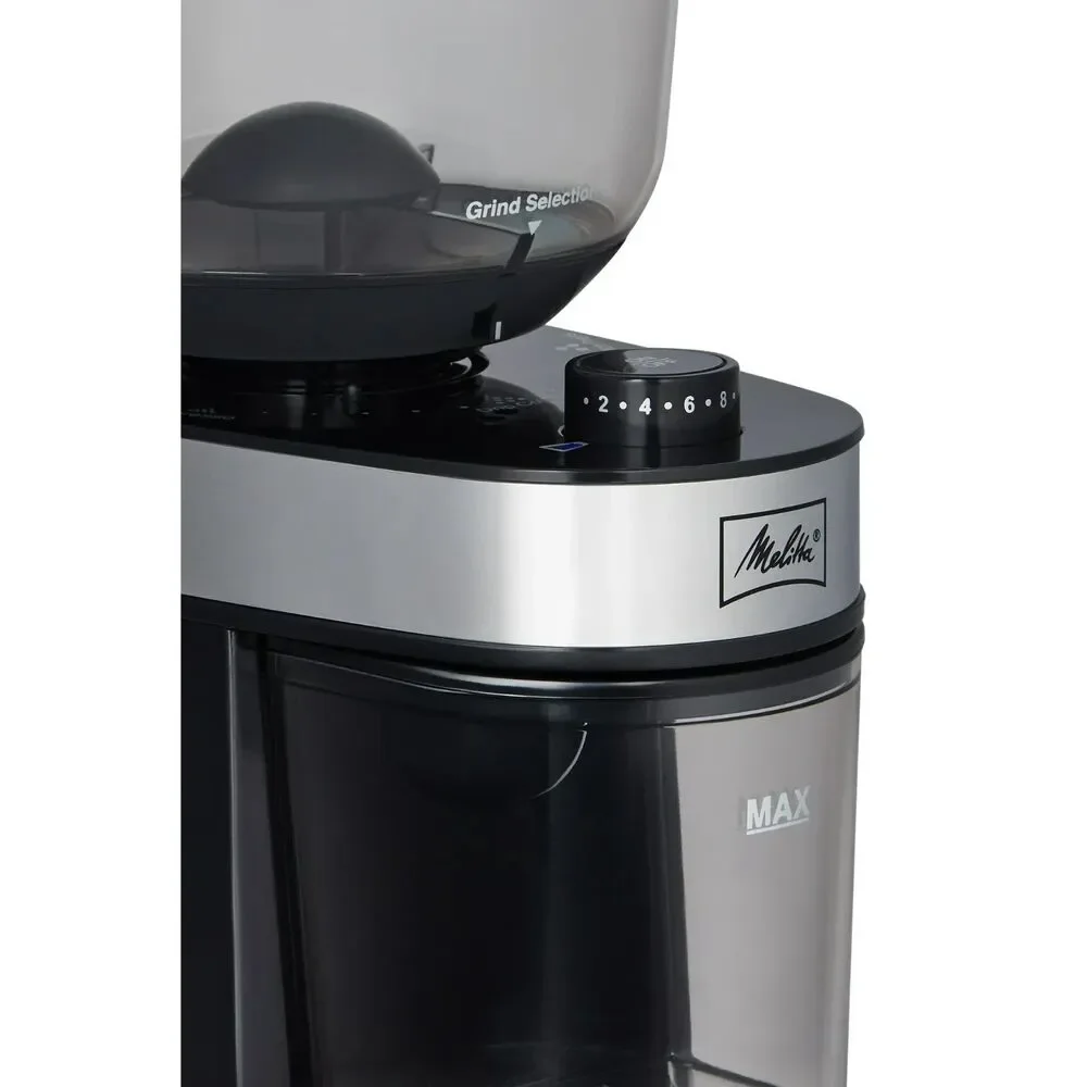 Melitta Molino Burr Coffee Grinder – 8 oz Capacity, 13 Griding Settings -New